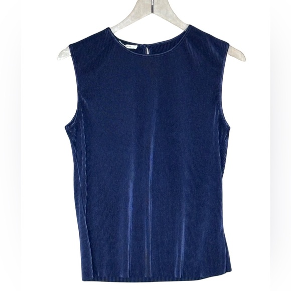 Pleione Navy Pleated Top - Picture 1 of 7